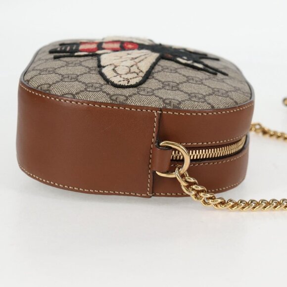 GUCCI GG Supreme Animalie Shoulder Bag PVC Europe Only Beige 409535 Auth 133260V - Picture 5 of 16